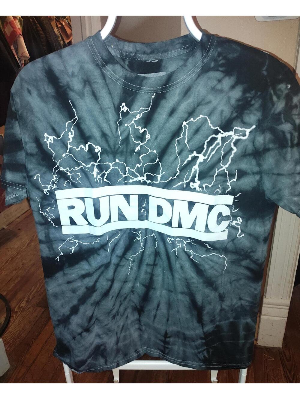 Run DMC - official shirt - rock tee - M - tie dye -EUC